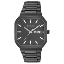 Analog Watch with black IP steel bracelet Lit