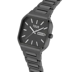 Analog Watch with black IP steel bracelet Lit