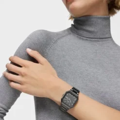 Analog Watch with black IP steel bracelet Lit