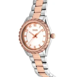 Analog Watch with steel and rose-colored IPRG steel bracelet TOUS T-Bear Kdt
