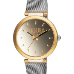 Analog Watch with steel bracelet and aluminum case in gold-colored IPG TOUS S-Mesh Mirror