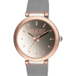 Analog Watch with steel bracelet and aluminum case in rose-colored IPRG TOUS S-Mesh Mirror