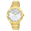 Analogue watch with gold-colored IPG steel wristband Karat Round
