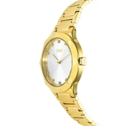 Analogue watch with gold-colored IPG steel wristband Karat Round
