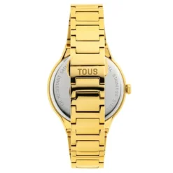 Analogue watch with gold-colored IPG steel wristband Karat Round