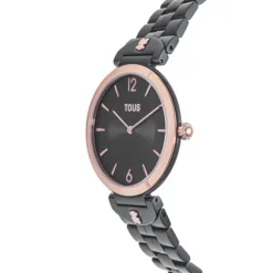 Analogue watch with gray-colored IP steel and pink-colored IPRG steel wristband S-Band