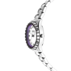 Analogue watch with steel wristband and mauve aluminum inner bezel Mini T-Bear