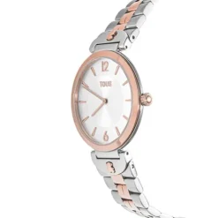 Analogue watch with steel and pink-colored IPRG steel wristband S-Band