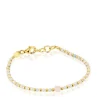 Ball Bracelet with 18kt gold plating over silver, beryllium and morganite Basic Colors