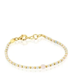 Ball Bracelet with 18kt gold plating over silver, beryllium and morganite Basic Colors