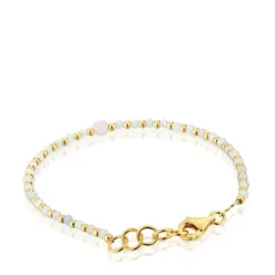 Ball Bracelet with 18kt gold plating over silver, beryllium and morganite Basic Colors