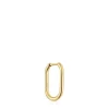 Basics 17 mm single oval Hoop earring with 18kt gold plating over silver