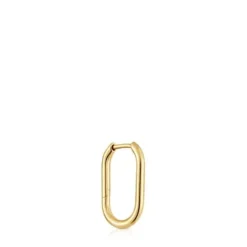 Basics 17 mm single oval Hoop earring with 18kt gold plating over silver
