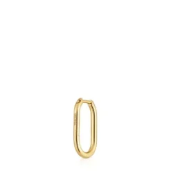 Basics 17 mm single oval Hoop earring with 18kt gold plating over silver