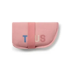 Bear-shaped travel changing mat in Geome pink