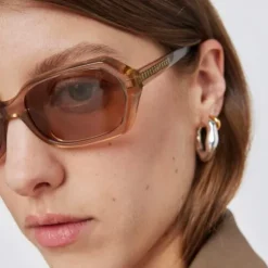 Beige Sunglasses Pale Oval