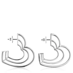 Bickie triple heart silver Eearrings