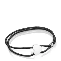 Black elastic Sweet Dolls Bracelet with silver heart