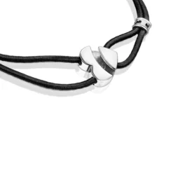 Black elastic Sweet Dolls Bracelet with silver heart