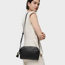 Black Leather Sherton Crossbody bag