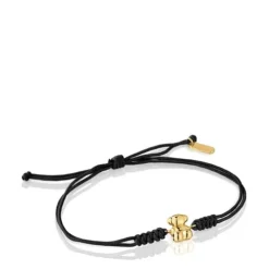 Black nylon and gold bear Bracelet Bold Bear
