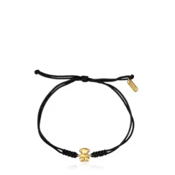 Black nylon and gold bear Bracelet Bold Bear