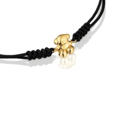 Black nylon and gold bear Bracelet Bold Bear
