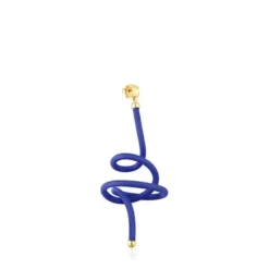 Blue bear spiral and silver vermeil TOUS St. Tropez Caucho 1/2 Earring