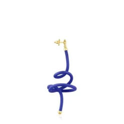 Blue bear spiral and silver vermeil TOUS St. Tropez Caucho 1/2 Earring