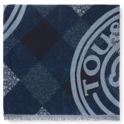 Blue jacquard Kaos Mini Stamp Foulard