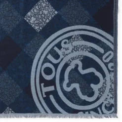 Blue jacquard Kaos Mini Stamp Foulard