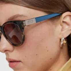 Blue Sunglasses Round Mesh