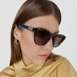 Blue Sunglasses Round Mesh