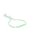 Bold Bear Bracelet with green and blue cord and a silver bear