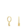 Bold Bear Gold and bear charm Hoop earrings