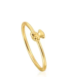 Bold Bear gold and bear charm Ring