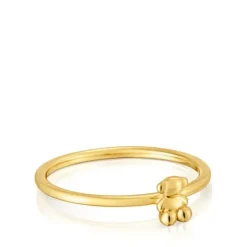 Bold Bear gold and bear charm Ring