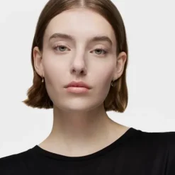 Bold Bear Gold and bear charm Hoop earrings