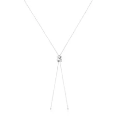 Bold Bear long silver Necklace with bear motif