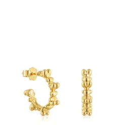 Bold Bear 12 mm hoop earrings with 18kt gold plating over silver