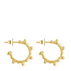 Bold Bear 12 mm hoop earrings with 18kt gold plating over silver