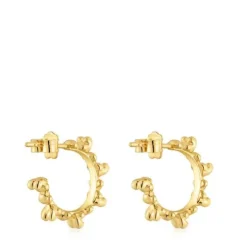 Bold Bear 12 mm hoop earrings with 18kt gold plating over silver