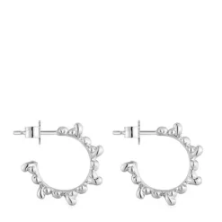 Bold Bear 12 mm silver Hoop earrings