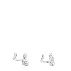 Bold Bear silver bear ear Climber earrings