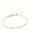 Bracelet with cultured pearls and 18kt gold plating over silver and Gloss