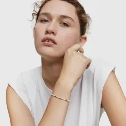 Bracelet with cultured pearls and 18kt gold plating over silver and Gloss