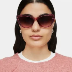 Burgundy-colored Sunglasses TOUS Butterfly