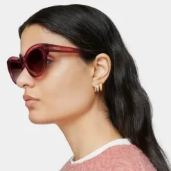 Burgundy-colored Sunglasses TOUS Butterfly