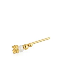 Climber Earring with 18kt gold plating over silver and cultured pearl TOUS Grain
