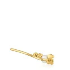 Climber Earring with 18kt gold plating over silver and cultured pearl TOUS Grain